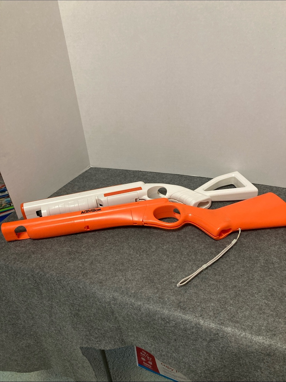 Nintendo Wii Activision Orange and White Gun Controller holders for Wii